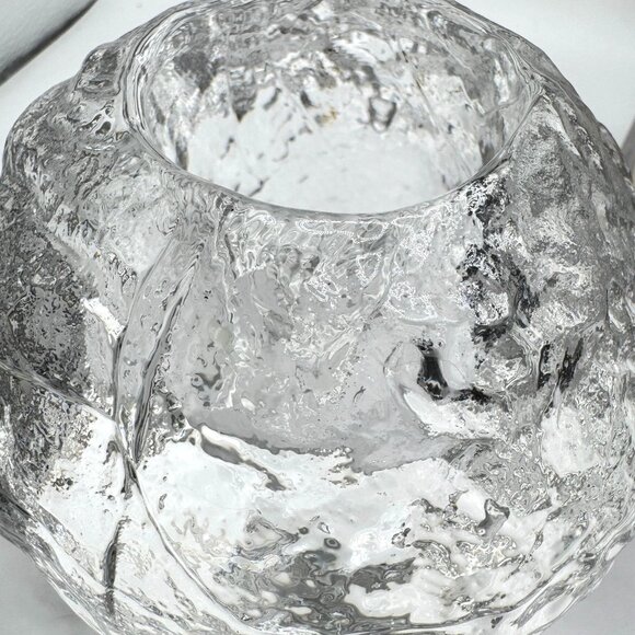 Vtg Kosta Boda Sweden Snowball Candleholder Hand Blown Scandinavian Art MCM 70s - Picture 13 of 13